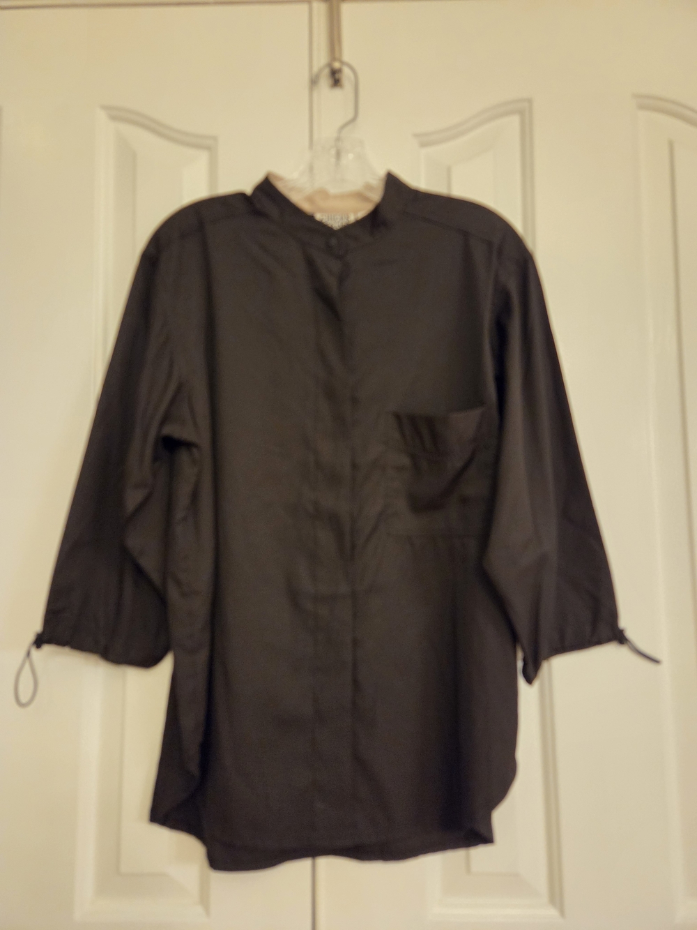 Chico's Chocolate Brown Lightweight Mandarin Collar Shirt